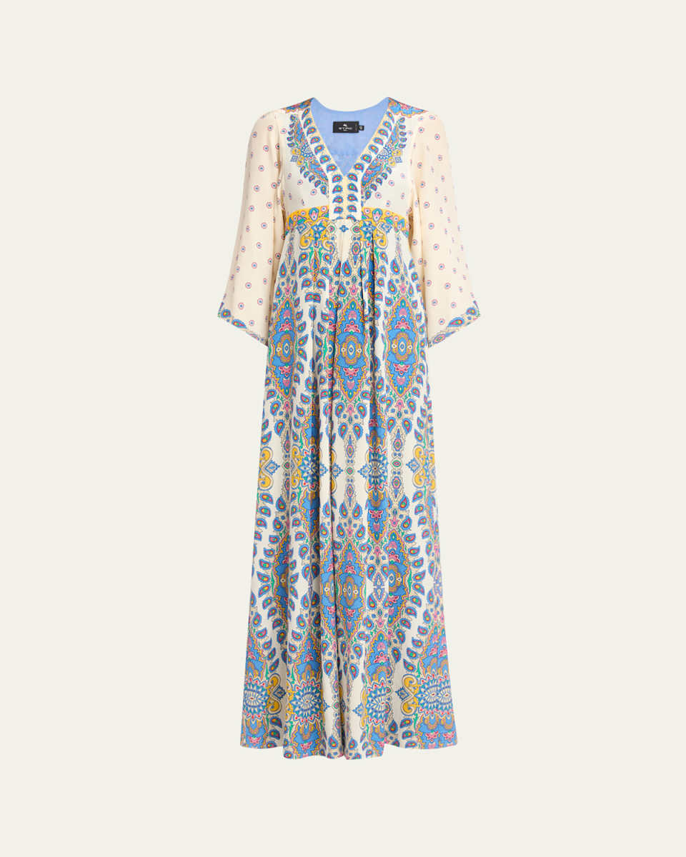 Paisley Silk Maxi Dress
